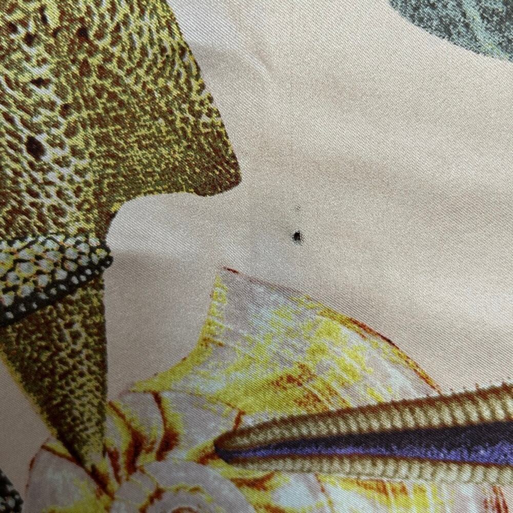 Vintage Echo Sea Life Silk Scarf Pink Shells Starfish Large Square - Picture 4 of 5